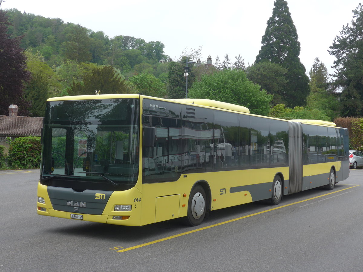 (216'603) - STI Thun - Nr. 144/BE 801'144 - MAN am 1. Mai 2020 bei der Schifflndte Thun