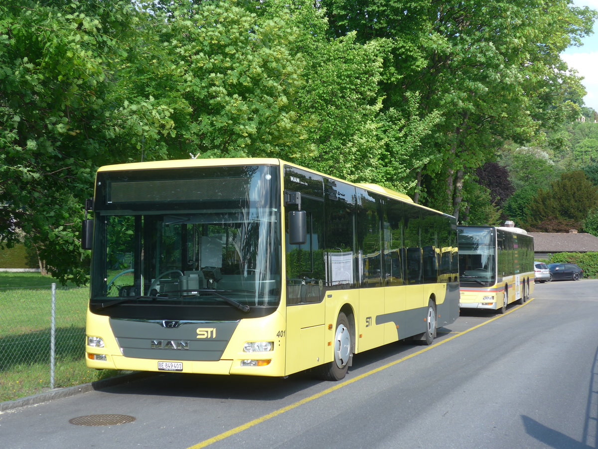 (217'082) - STI Thun - Nr. 401/BE 849'401 - MAN am 17. Mai 2020 bei der Schifflndte Thun