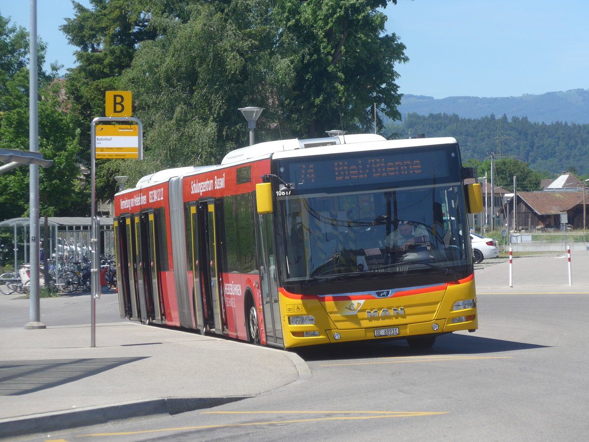 (217'164) - AVA Biel - Nr. 2/BE 88'931 - MAN am 21. Mai 2020 beim Bahnhof Lyss