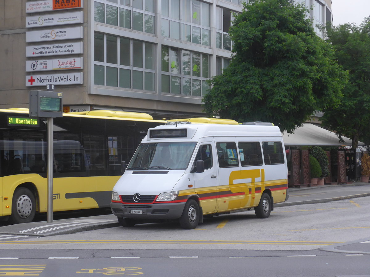 (218'049) - STI Thun - Nr. 1/BE 300'401 - Mercedes am 18. Juni 2020 beim Bahnhof Thun