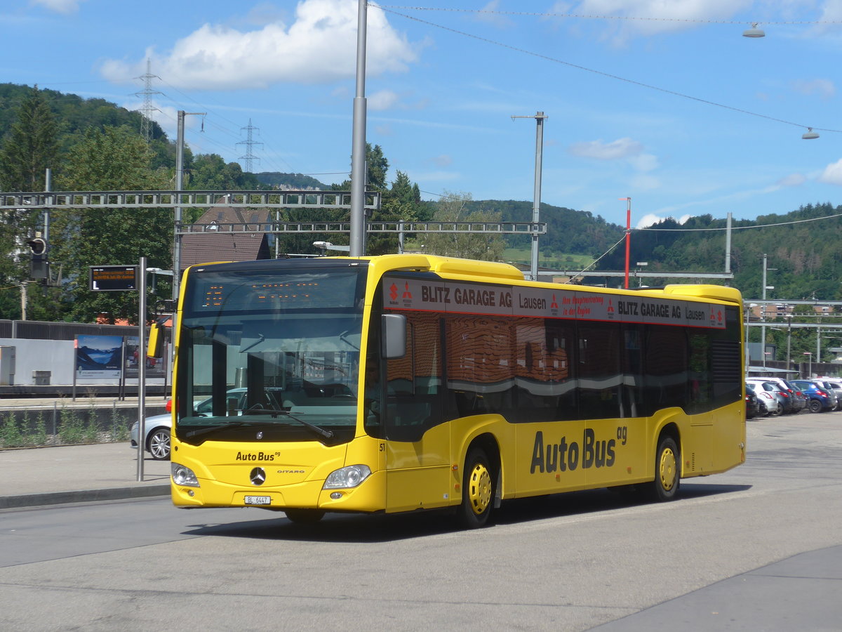 (218'350) - AAGL Liestal - Nr. 51/BL 6447 - Mercedes am 4. Juli 2020 beim Bahnhof Liestal