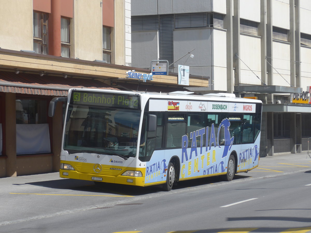 (218'896) - VBD Davos - Nr. 4/GR 51'225 - Mercedes am 20. Juli 2020 beim Bahnhof Davos Dorf