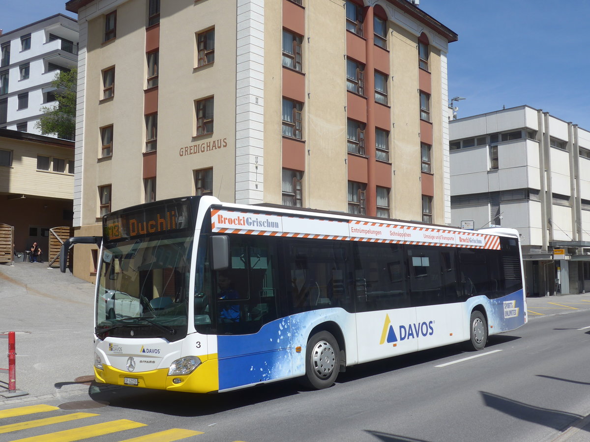 (218'912) - VBD Davos - Nr. 3/GR 43'159 - Mercedes am 20. Juli 2020 beim Bahnhof Davos Dorf