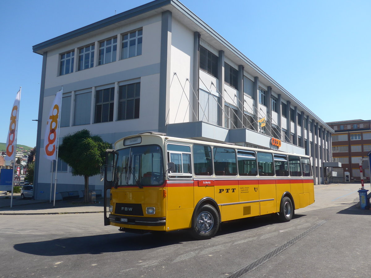 (219'559) - Birchler, Remetschwil - AG 54'039 - FBW/Tscher (ex Gerber, Winkel; ex Eggenberger, Mriken; ex Tanner, Bubendorf; ex P 24'803) am 9. August 2020 beim Bahnhof Biglen