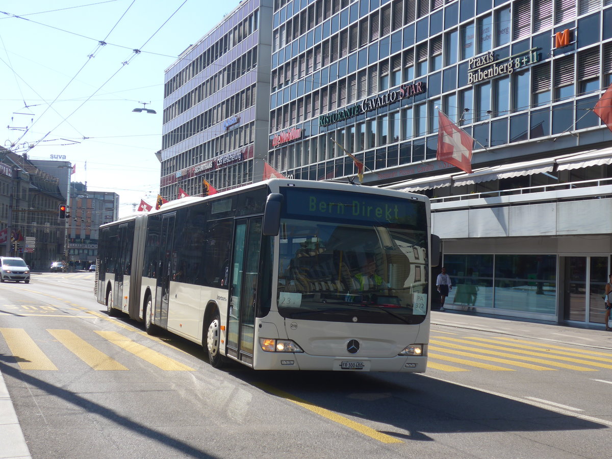 (219'603) - Intertours, Domdidier - Nr. 210/FR 300'480 - Mercedes (ex STI Thun Nr. 134) am 9. August 2020 beim Bahnhof Bern