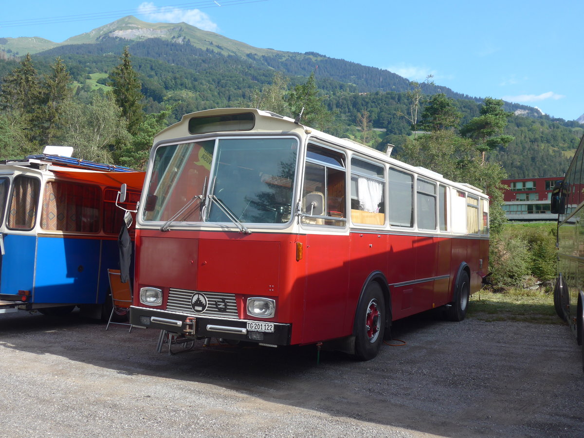 (219'695) - Niederer F., Langwiesen - TG 201'122 - Saurer/Tscher (ex Solr+Fontana, Ilanz) am 16. August 2020 in Grsch, Reichenburg