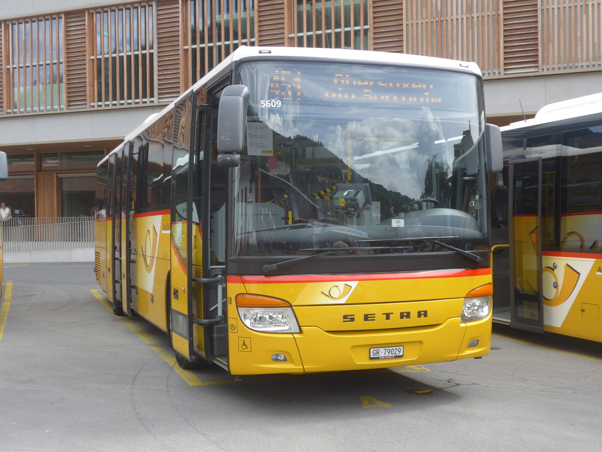 (219'824) - Fontana, Ilanz - Nr. 18/GR 79'029 - Setra (ex Nr. 7) am 16. August 2020 beim Bahnhof Ilanz