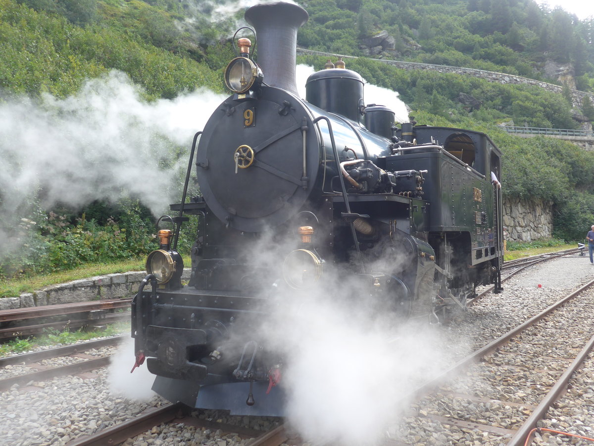 (219'949) - DFB-Dampflokomotive - Nr. 9 - am 22. August 2020 in Gletsch