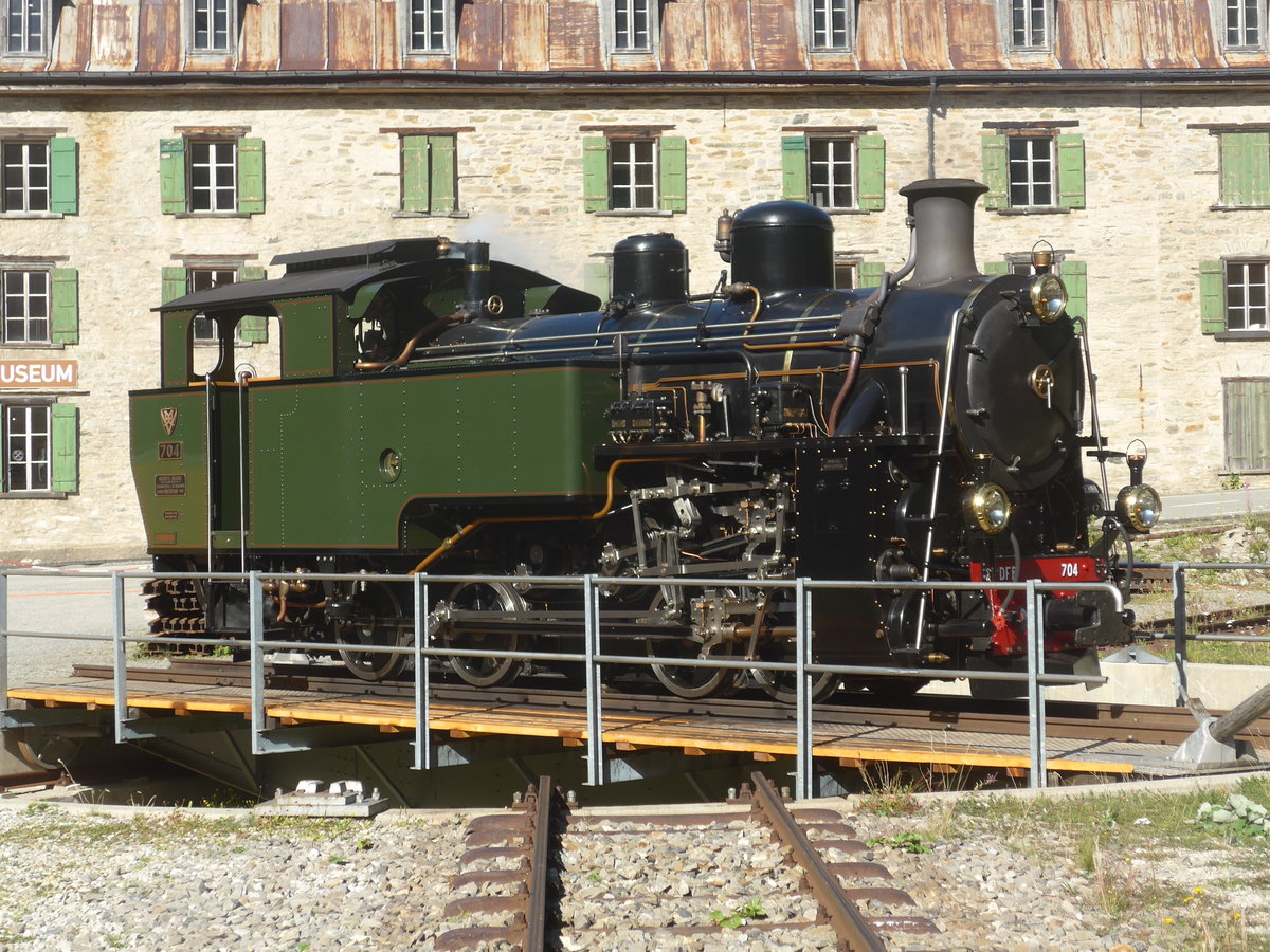 (219'992) - DFB-Dampflokomotive - Nr. 704 - am 22. August 2020 in Gletsch