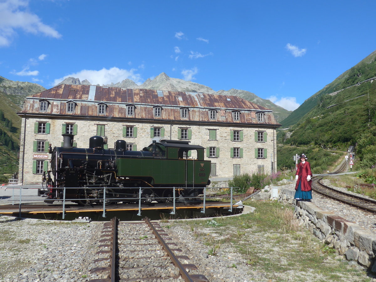 (219'997) - DFB-Dampflokomotive - Nr. 704 - am 22. August 2020 in Gletsch