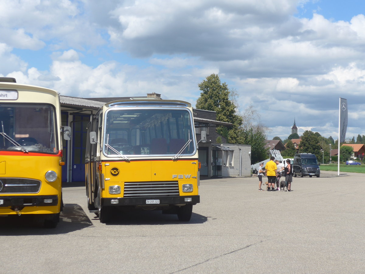 (220'123) - Wittig, Nrensdorf - ZH 205'322 - FBW/FHS (ex Tiemann, Oetwil Nr. 6; ex Btra, Birr Nr. 28; ex Autocca, Visp; ex P 24'186) am 23. August 2020 in Lyssach, Lorenz