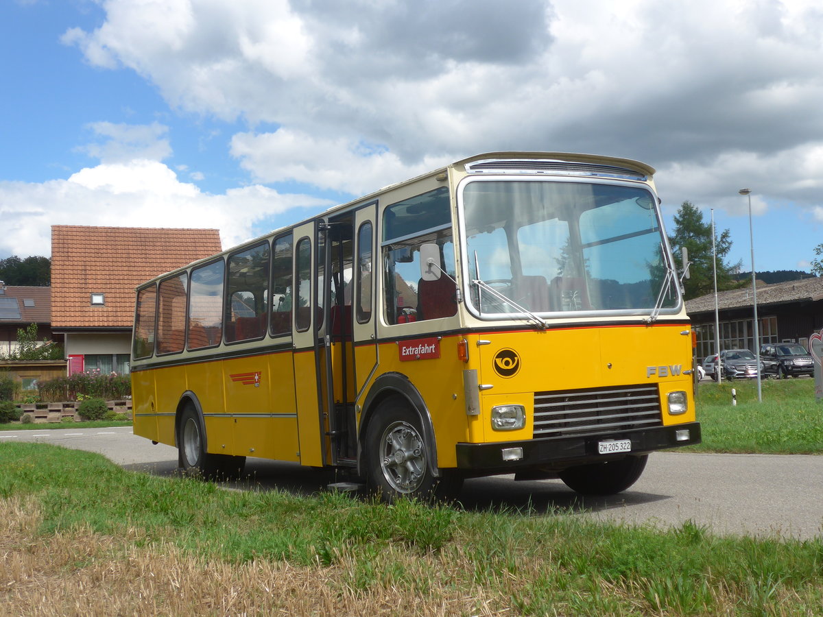 (220'149) - Wittig, Nrensdorf - ZH 205'322 - FBW/FHS (ex Tiemann, Oetwil Nr. 6; ex Btra, Birr Nr. 28; ex Autocca, Visp; ex P 24'186) am 23. August 2020 in Wynigen, Landi