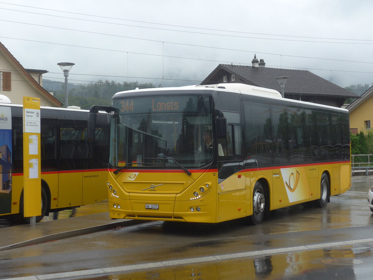 (220'189) - PostAuto Zentralschweiz - Nr. 12/OW 12'275 - Volvo (ex Dillier, Sarnen Nr. 12) am 29. August 2020 beim Bahnhof Sarnen