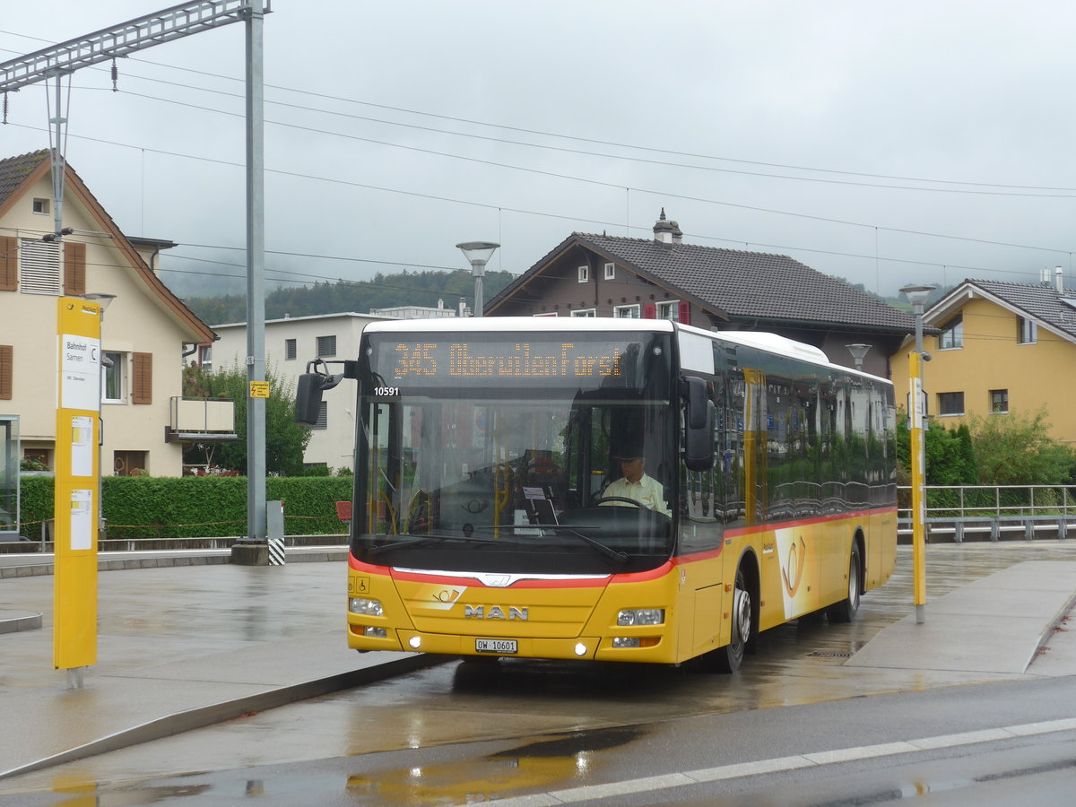 (220'195) - PostAuto Zentralschweiz - Nr. 1/OW 10'601 - MAN (ex Dillier, Sarnen Nr. 1) am 29. August 2020 beim Bahnhof Sarnen