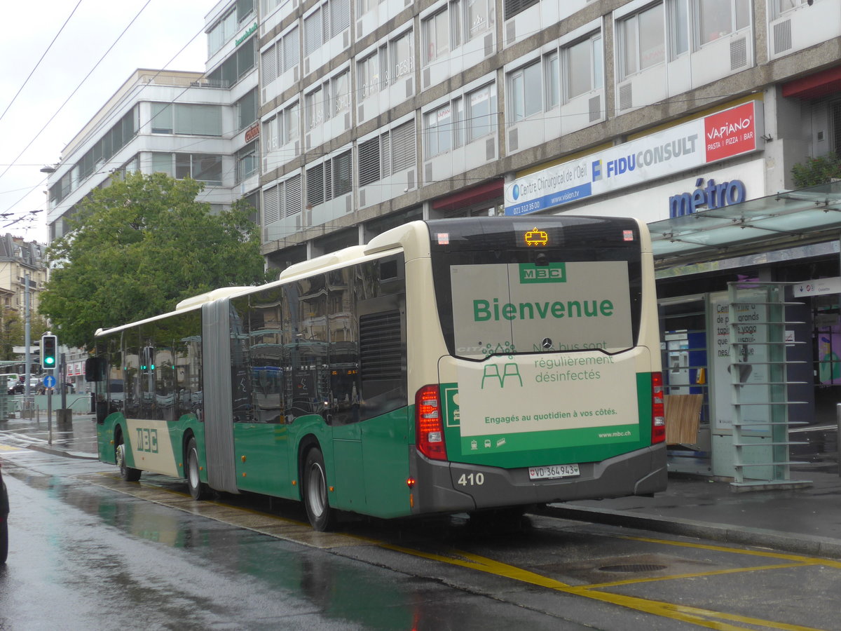 (220'266) - MBC Morges - Nr. 410/VD 364'943 - Mercedes am 30. August 2020 beim Bahnhof Lausanne