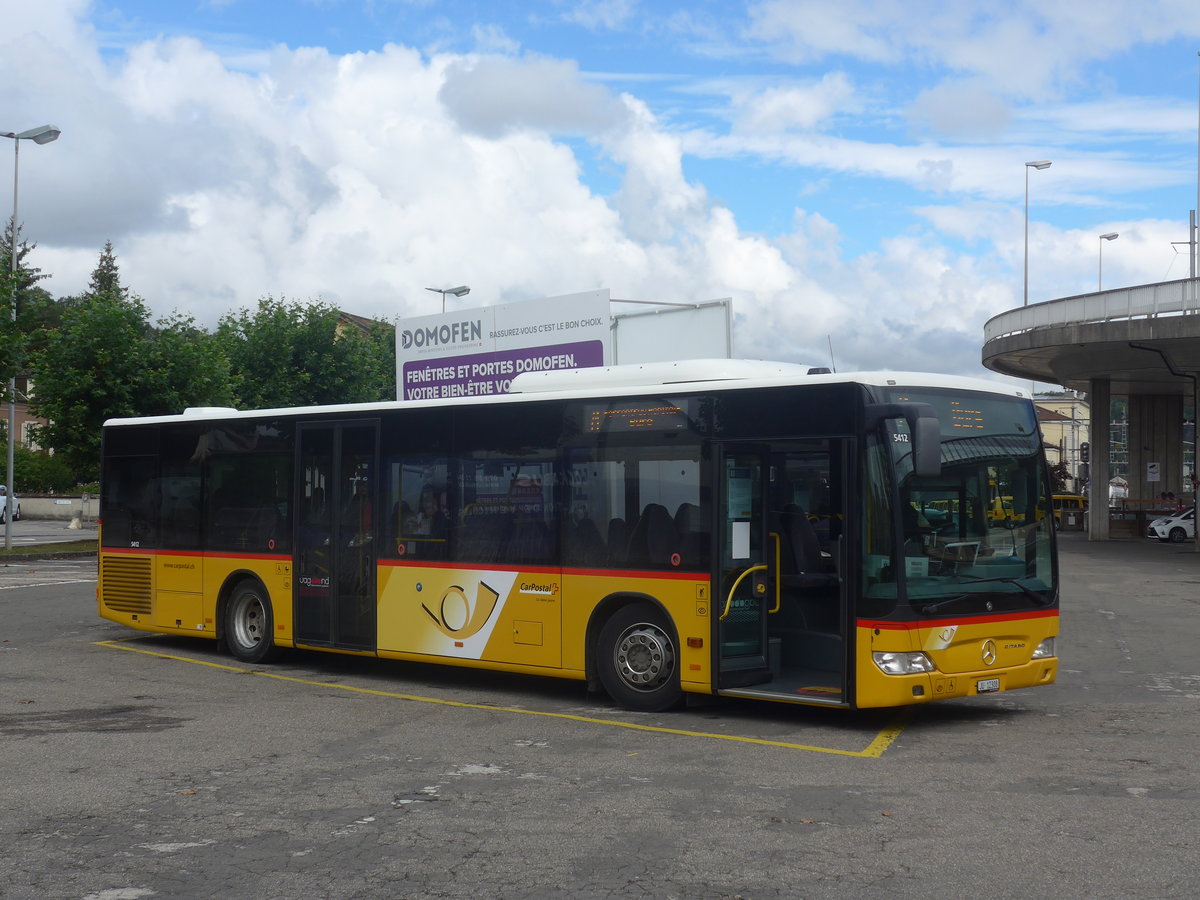 (220'375) - CarPostal Ouest - JU 12'308 - Mercedes (ex Nr. 55; ex Stucki, Porrentruy Nr. 26) am 31. August 2020 beim Bahnhof Porrentruy