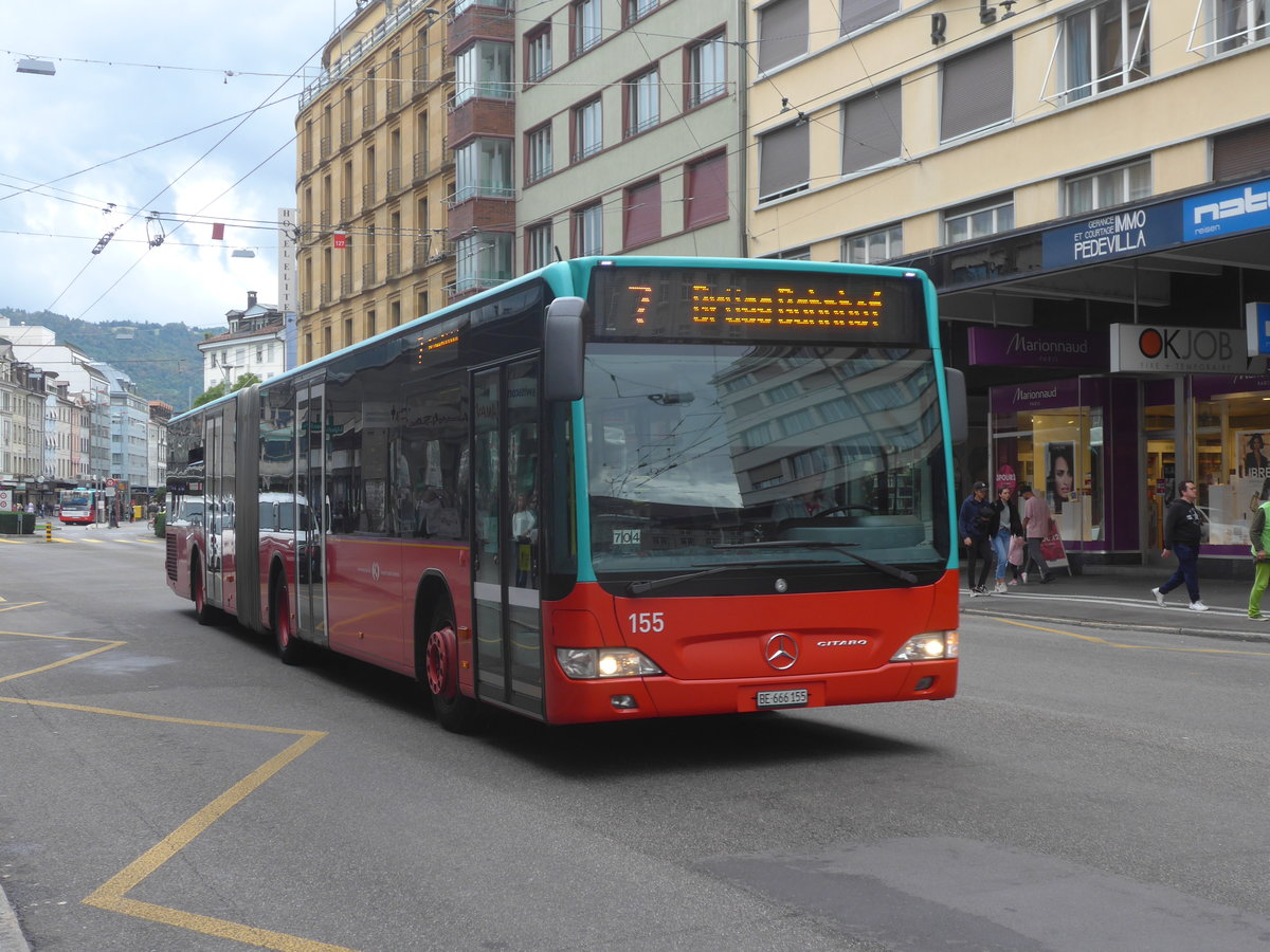 (220'432) - VB Biel - Nr. 155/BE 666'155 - Mercedes am 31. August 2020 beim Bahnhof Biel