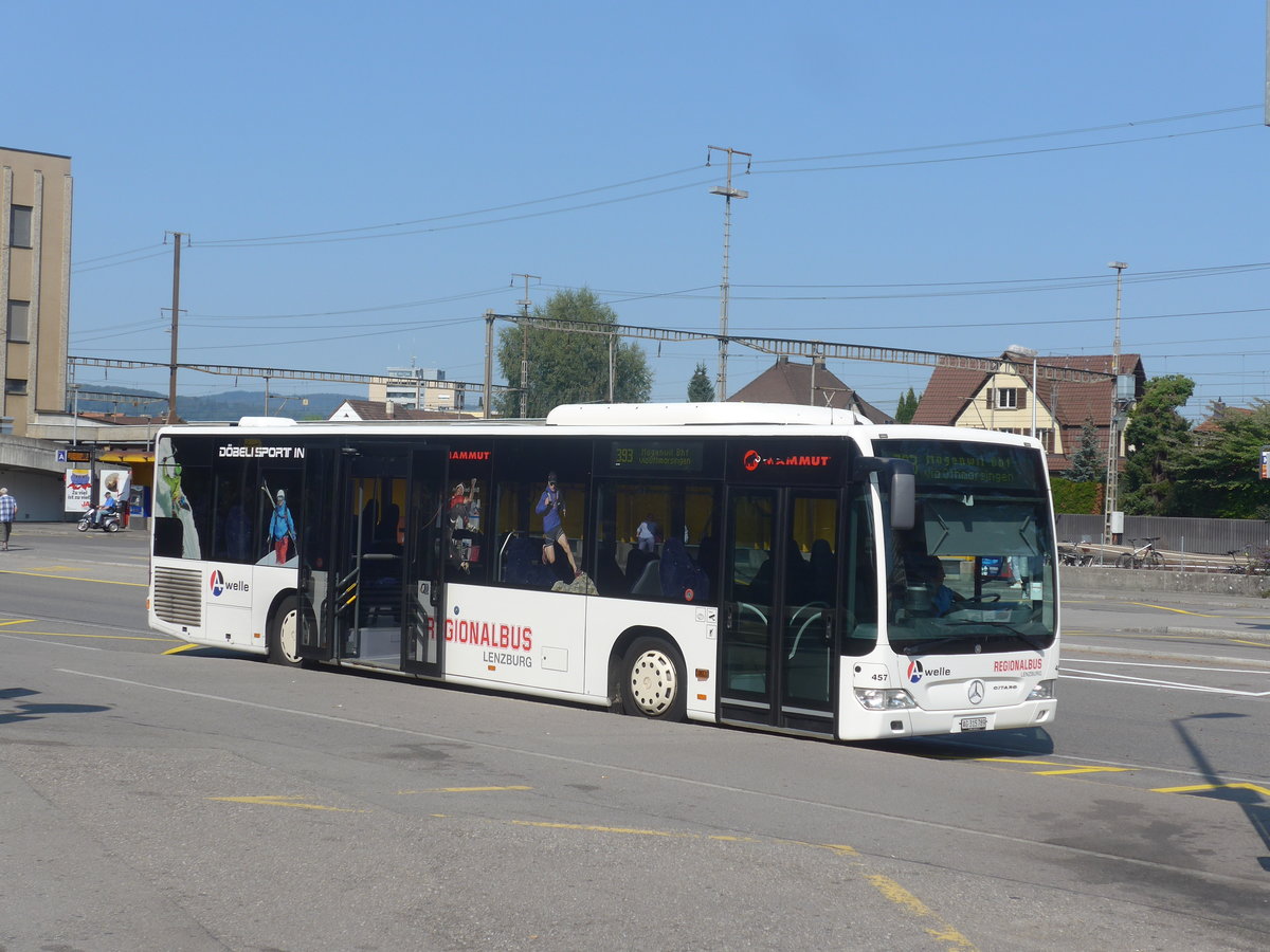 (220'748) - Knecht, Windisch - Nr. 457/AG 315'789 - Mercedes am 13. September 2020 beim Bahnhof Lenzburg