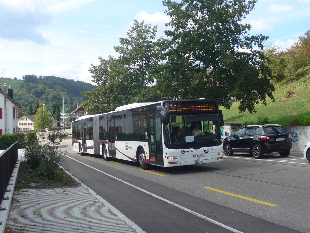 (220'983) - Steffen, Remetschwil - Nr. 56/AG 218'241 - MAN am 22. September 2020 beim Bahnhof Birmensdorf