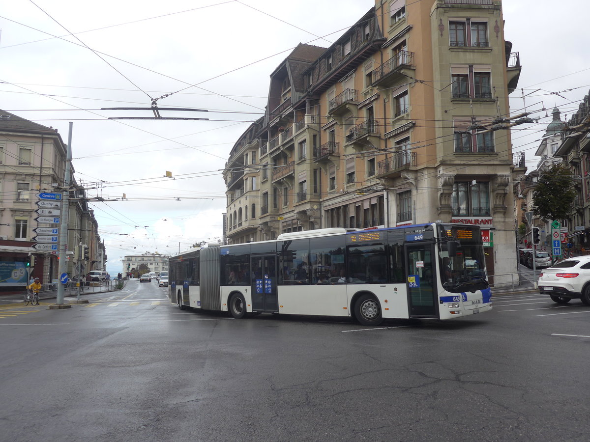 (221'039) - TL Lausanne - Nr. 649/VD 293'836 - MAN am 23. September 2020 in Lausanne, Chauderon