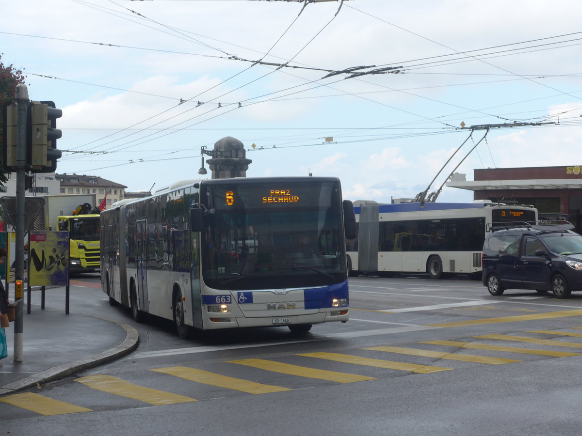 (221'040) - TL Lausanne - Nr. 663/VD 1540 - MAN am 23. September 2020 in Lausanne, Chauderon