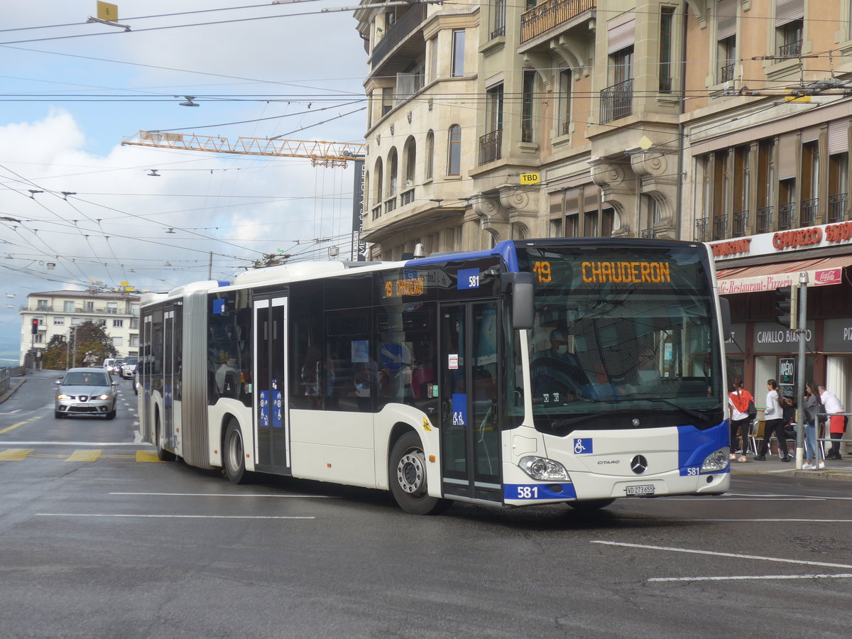 (221'050) - TL Lausanne - Nr. 581/VD 273'655 - Mercedes am 23. September 2020 in Lausanne, Chauderon