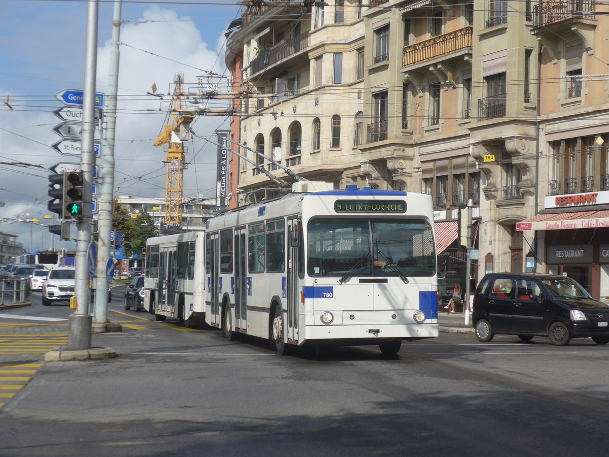 (221'057) - TL Lausanne - Nr. 780 - NAW/Lauber Trolleybus am 23. September 2020 in Lausanne, Chauderon