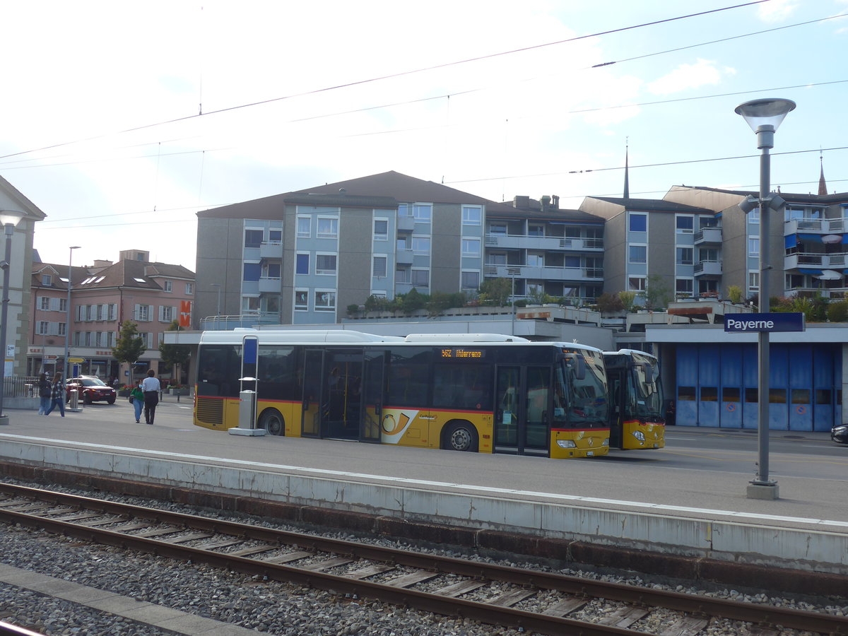 (221'142) - CarPostal Ouest - VD 1465 - Mercedes (ex TPB, Sdeilles) am 23. September 2020 beim Bahnhof Payerne