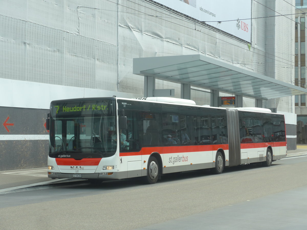 (221'217) - St. Gallerbus, St. Gallen - Nr. 288/SG 198'288 - MAN am 24. September 2020 beim Bahnhof St. Gallen