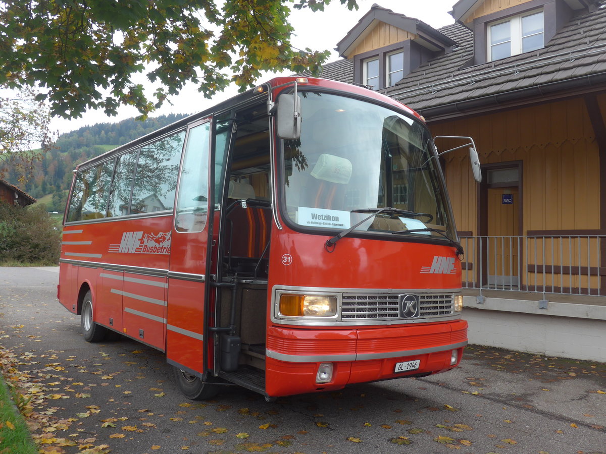 (221'886) - Biegger, Uster - Nr. 31/GL 1946 - Setra (ex AFA Adelboden Nr. 31; ex AFA Adelboden Nr. 10; ex Frhlich, Zrich) am 12. Oktober 2020 beim Bahnhof Gibswil