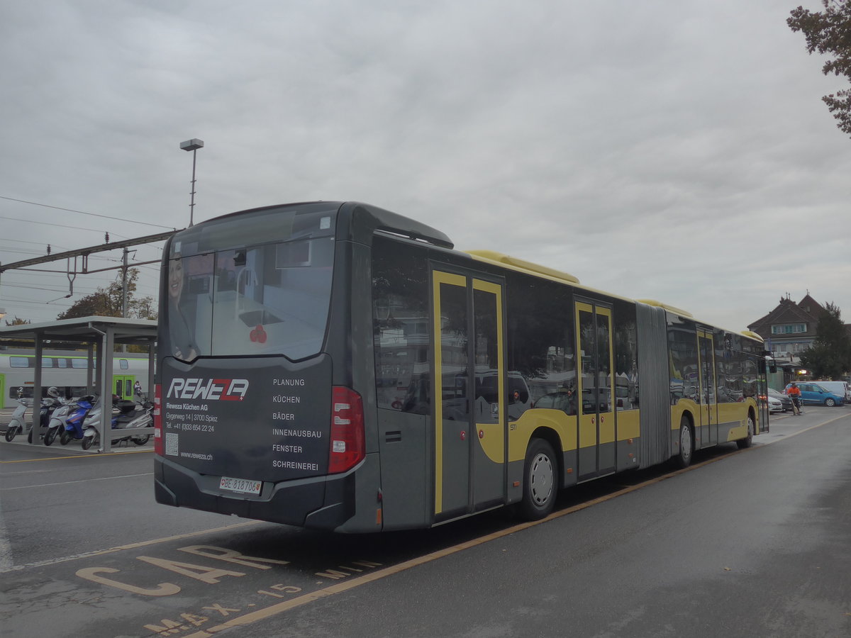 (221'913) - STI Thun - Nr. 706/BE 818'706 - Mercedes am 14. Oktober 2020 in Thun, CarTerminal