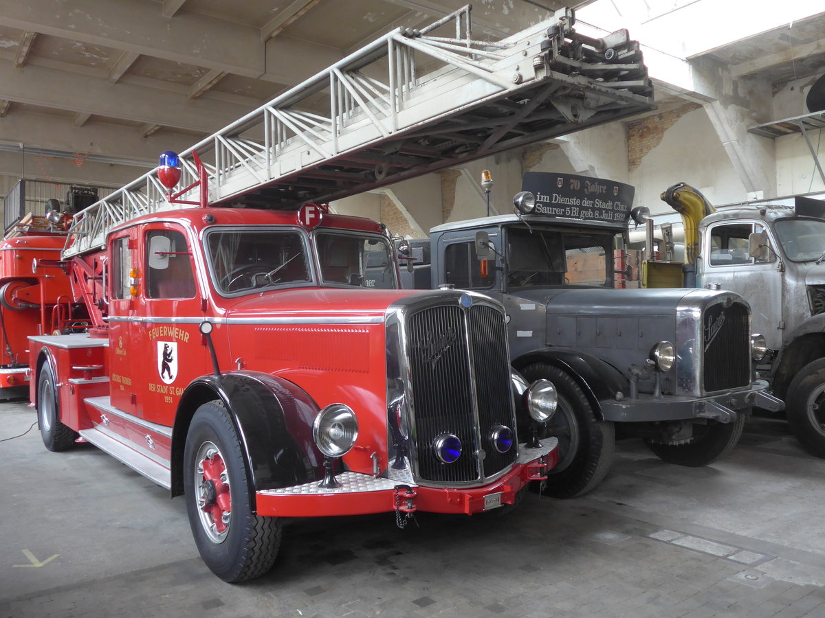 (222'271) - Feuerwehr, St. Gallen - Saurer am 21. Oktober 2020 in Arbon, Saurermuseum Depot