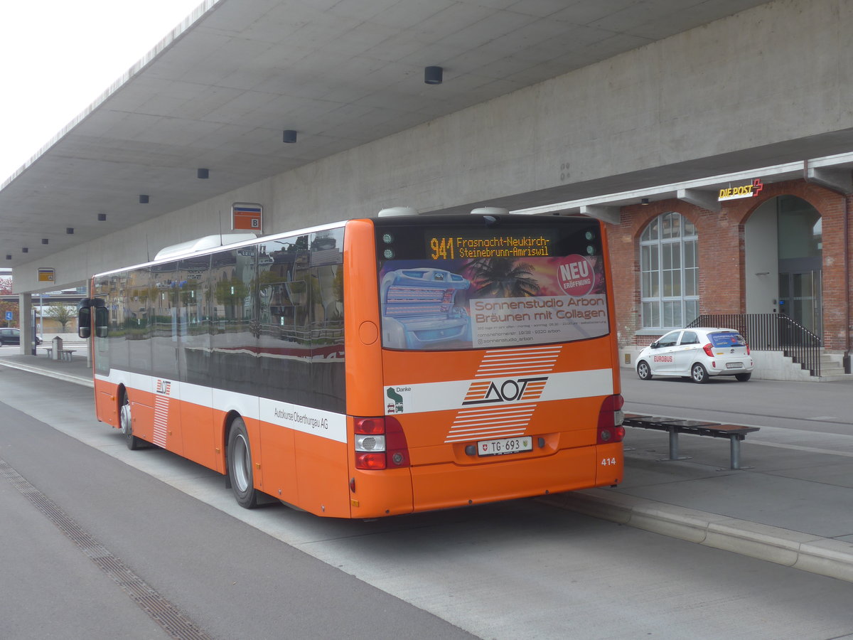 (222'302) - AOT Amriswil - Nr. 414/TG 693 - MAN am 21. Oktober 2020 in Arbon, Bushof