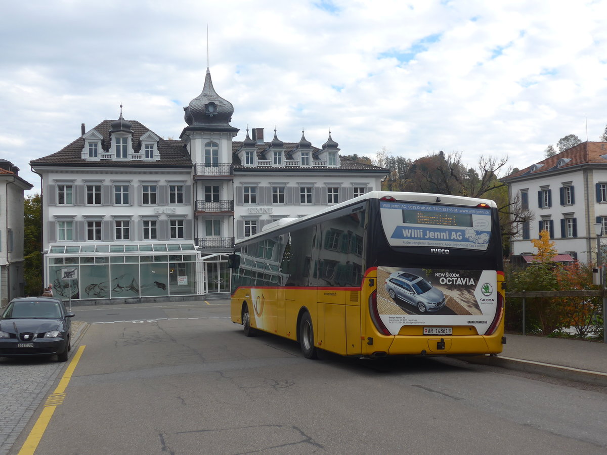 (222'325) - PostAuto Ostschweiz - AR 14'861 - Iveco am 21. Oktober 2020 in Heiden, Post