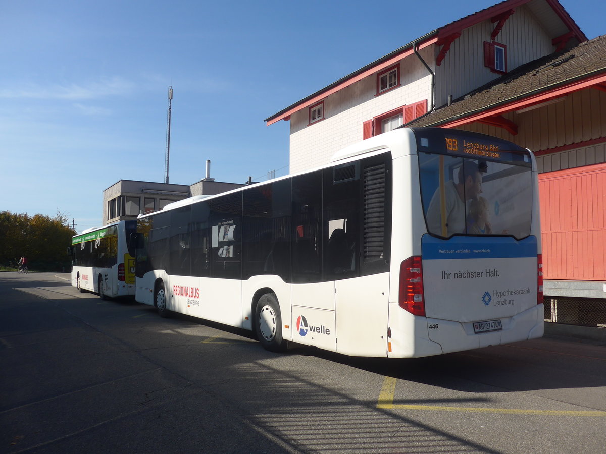 (222'675) - Knecht, Windisch - Nr. 446/AG 27'474 - Mercedes am 25. Oktober 2020 beim Bahnhof Mgenwil