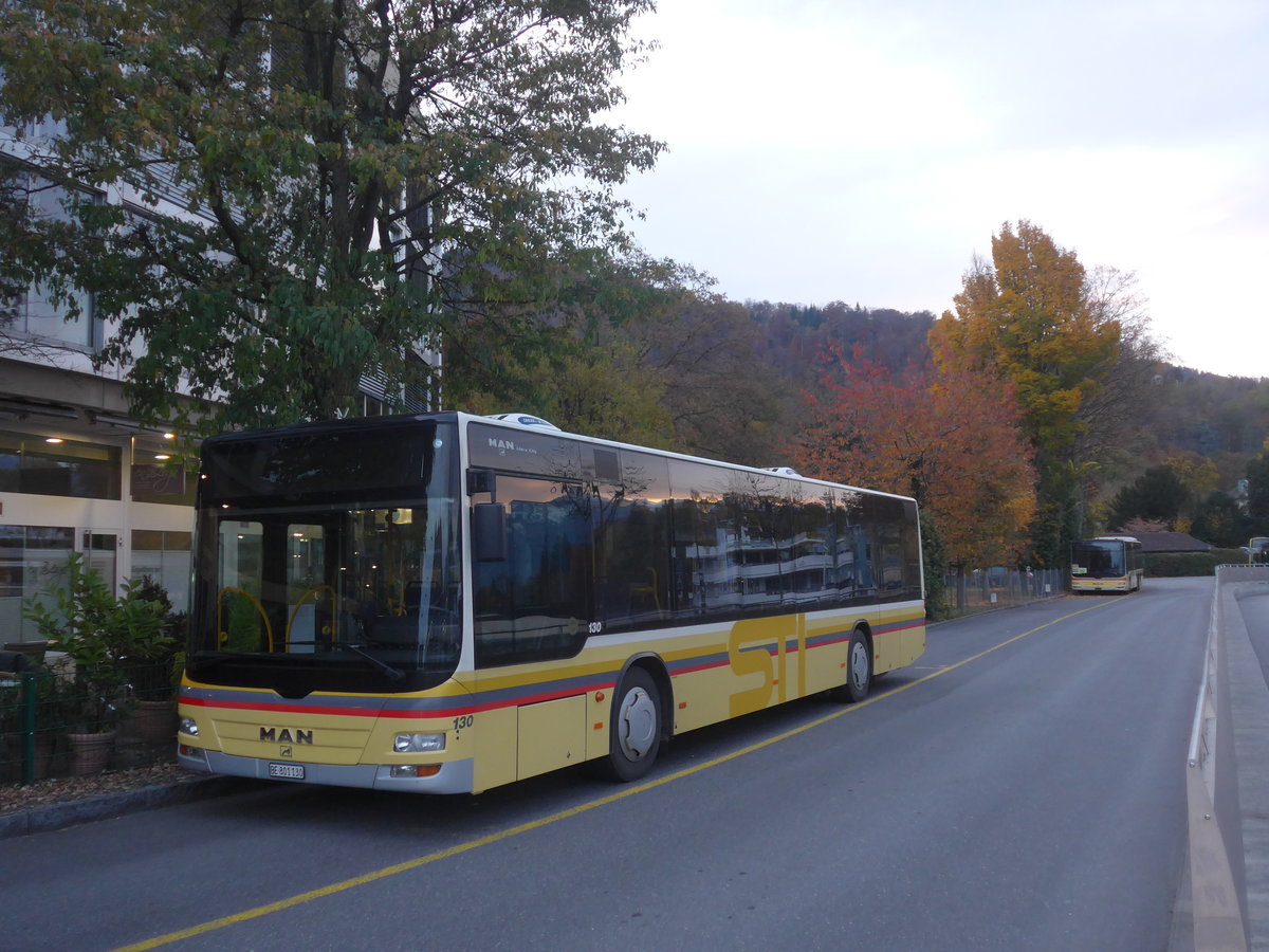 (222'731) - STI Thun - Nr. 130/BE 801'130 - MAN am 1. November 2020 bei der Schifflndte Thun