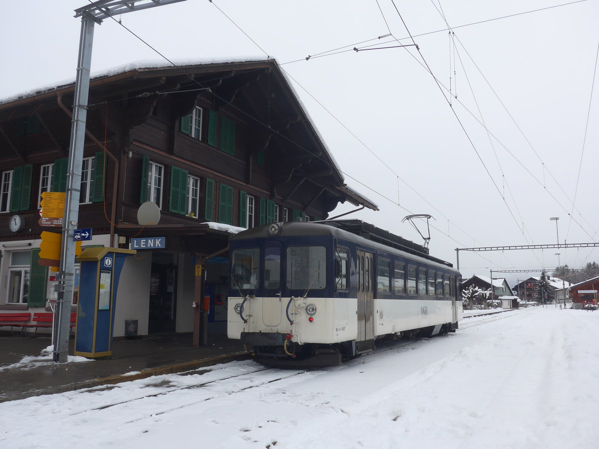 (222'985) - MOB-Triebwagen - Nr. 1007 - am 12. Dezember 2020 im Bahnhof Lenk