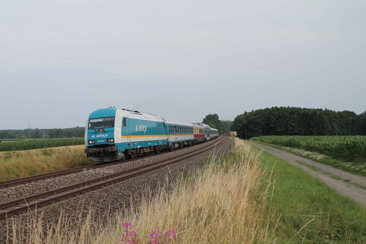 223 061 zieht den ALX84110 München - Hof bei Oberteich. 20.07.14