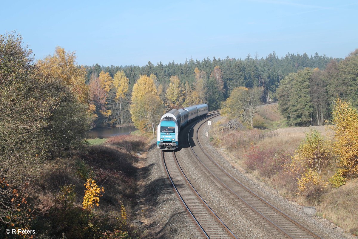 223 063 zieht als ALX84113 Hof - München bei Oberteich. 01.11.16