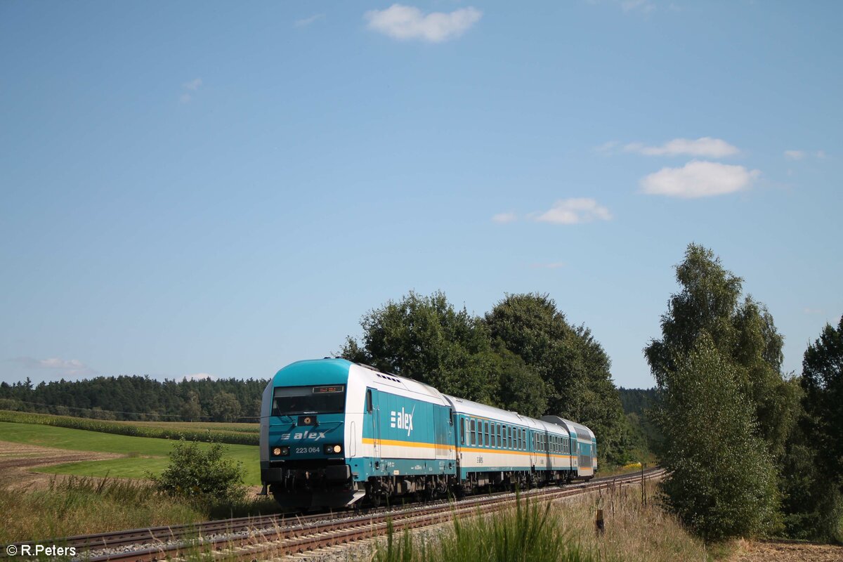 223 064 mit dem ALX RE2 79857 München - Hof bei Naabdemenreuth. 03.09.21