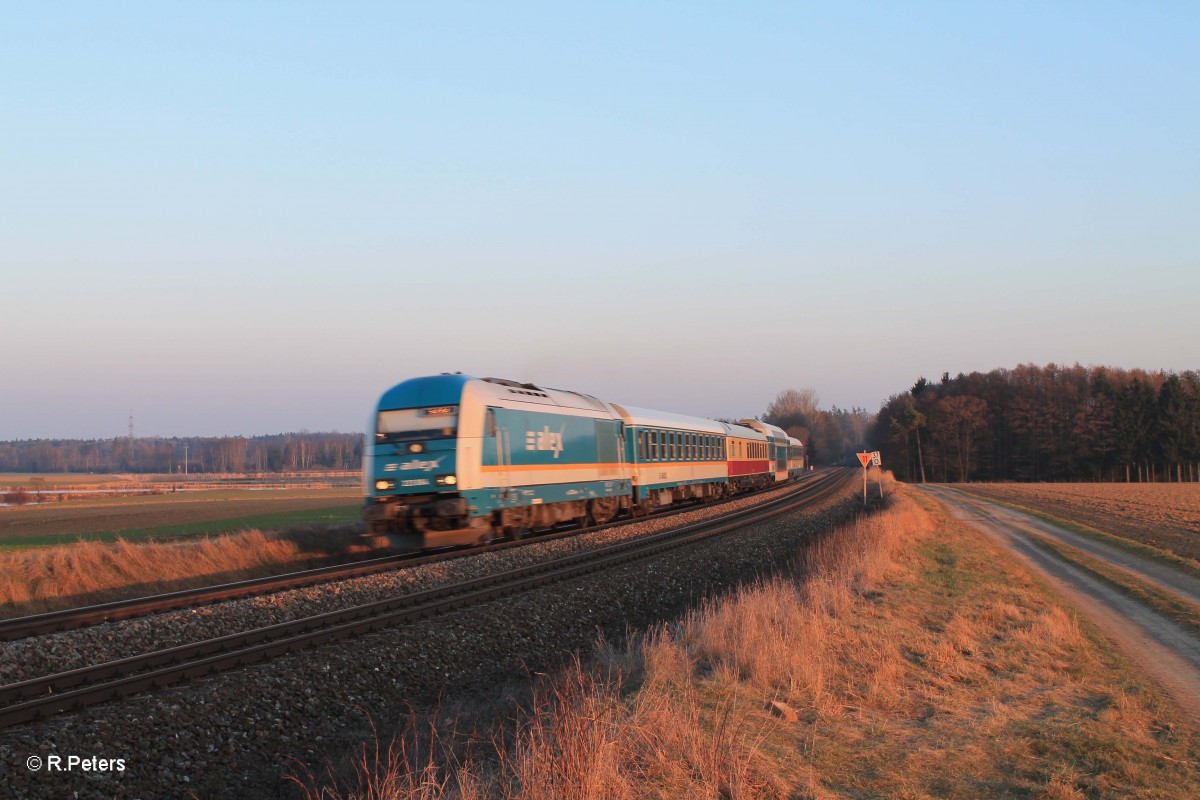 223 064 mit dem ALX84110 Hof - München bei Oberteich. 12.03.14