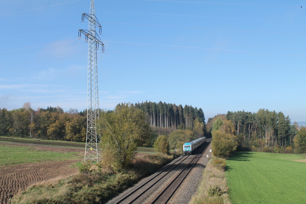 223 064 mit dem ALX84113 Hof - München kurz hinter Marktredwitz. 19.10.14