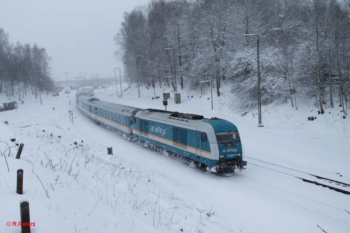 223 064 verlässt Marktredwitz als ALX84102 München - Hof. 31.01.15