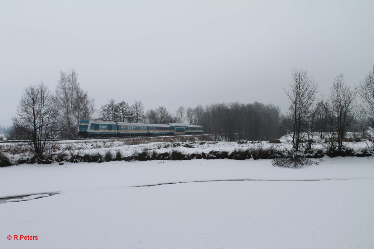 223 065 mit dem ALX84116 Hof - München südlich von Wiesau. 08.12.13