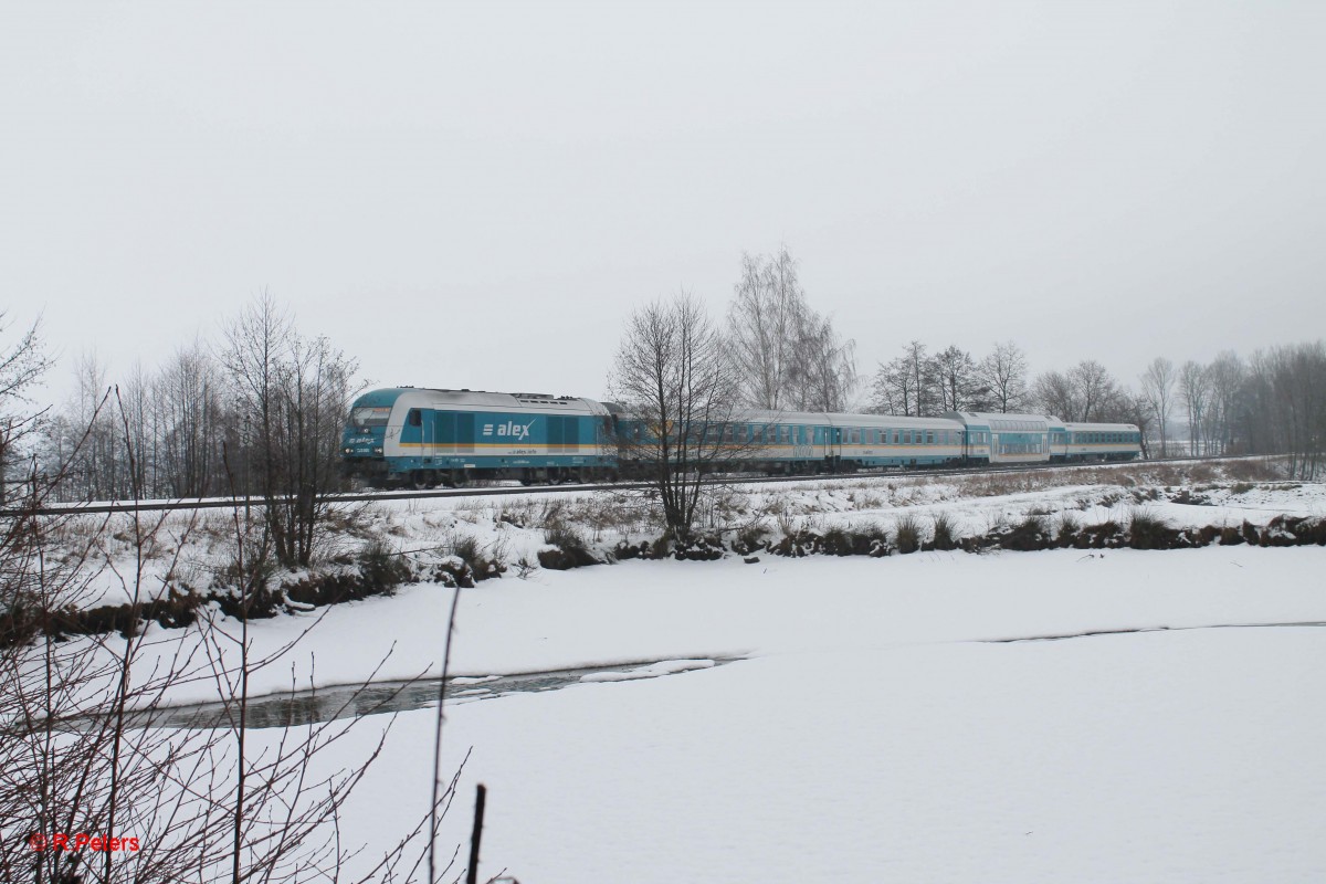 223 065 mit dem ALX84116 Hof - München südlich von Wiesau. 08.12.13