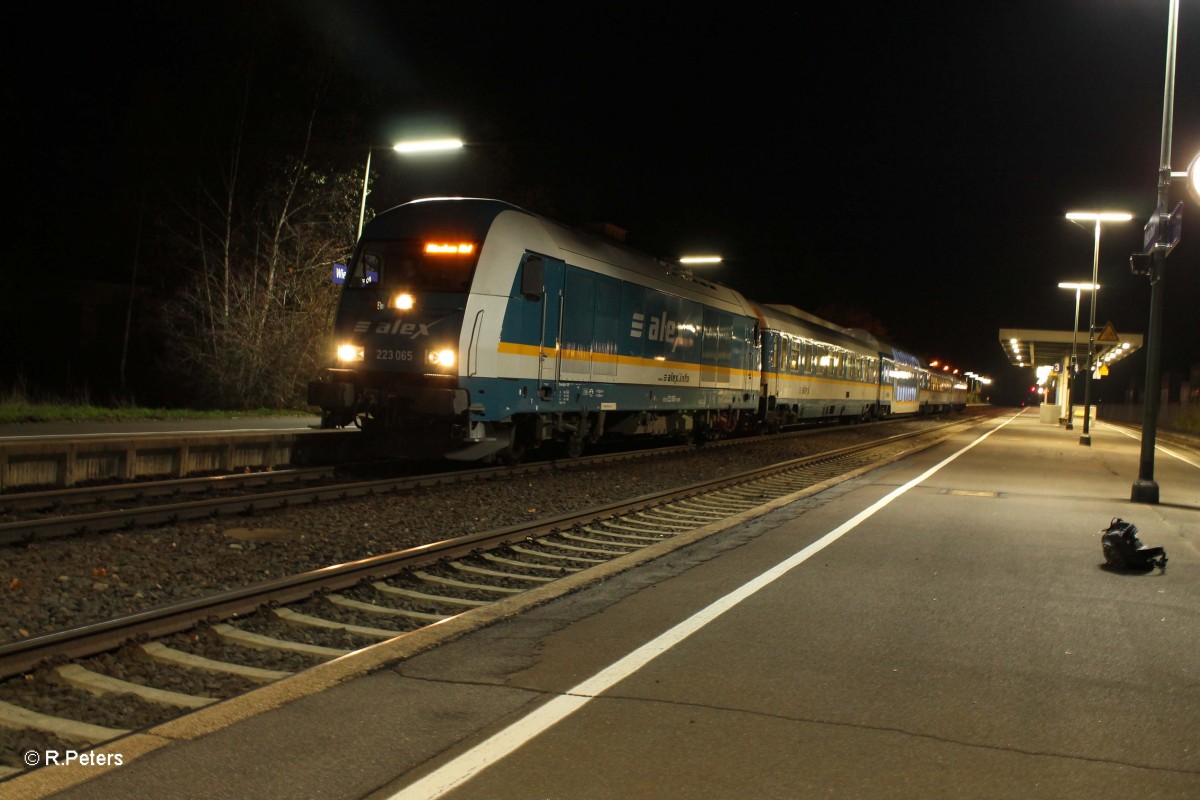 223 065 mit dem ALX84123 Hof - Mnchen in Wiesau. 31.10.13