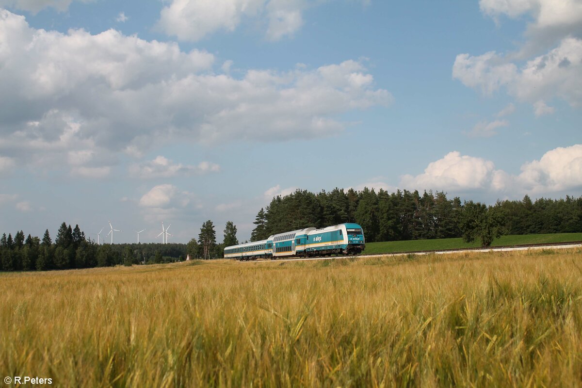 223 066 als ALX RE2 79852 Hof - München bei Marktleuthen. 22.07.21