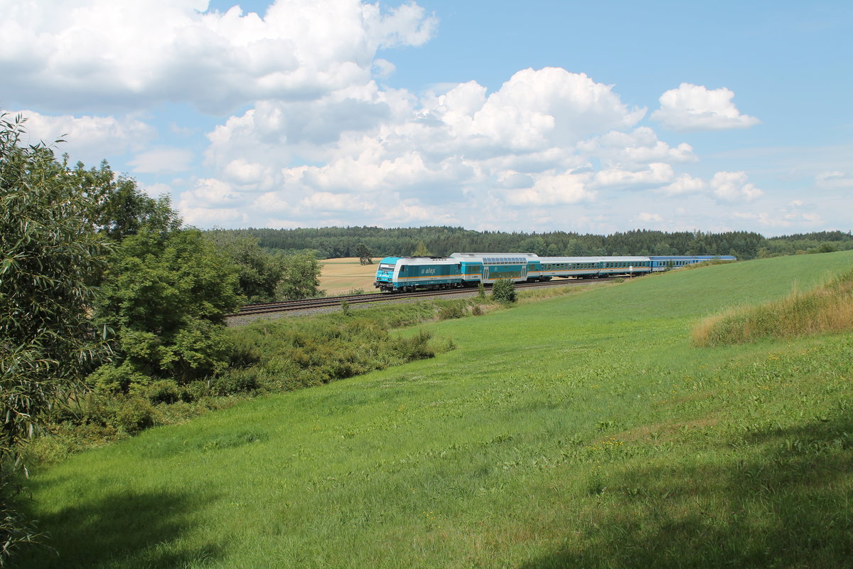 223 066 zieht den ALX84106 Hof - München bei Escheldorf. 29.07.18