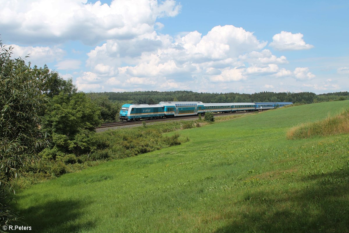 223 066 zieht den ALX84106 Hof - München bei Escheldorf. 29.07.18