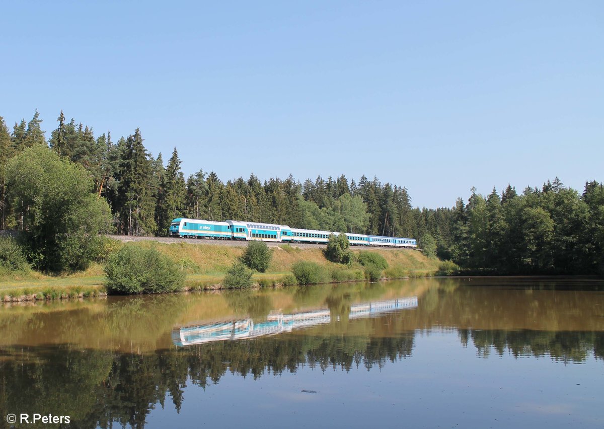 223 066 zieht mit dem ALX84112 Hof - München bei Oberteich. 28.07.18